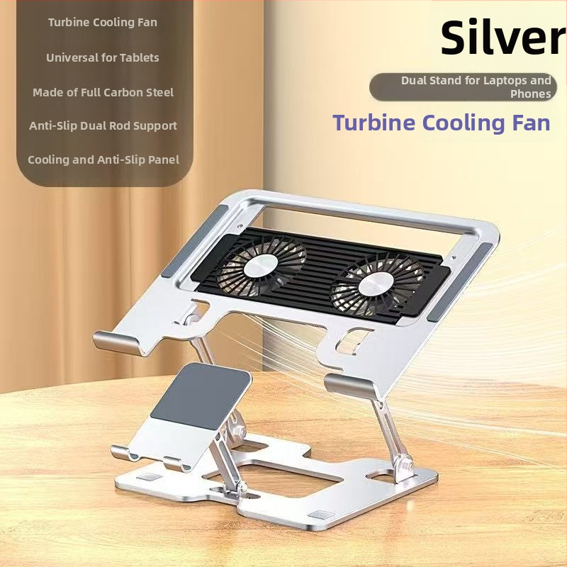 Mobiltelefontartó szénacélból, lapos, univerzális, magasító állvány, 360 fokban forgatható, összecsukható, emelhető asztali polc