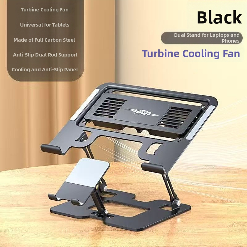 Mobiltelefontartó szénacélból, lapos, univerzális, magasító állvány, 360 fokban forgatható, összecsukható, emelhető asztali polc