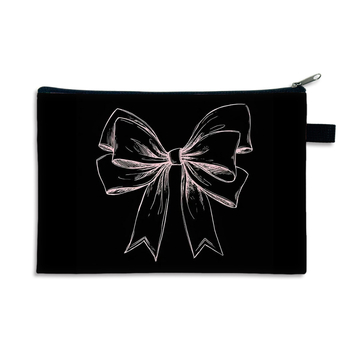 Täiustatud kosmeetikakott niššis armas vibuga hoiukott kosmeetika hoiukott suure mahutavusega nahahoolduskott