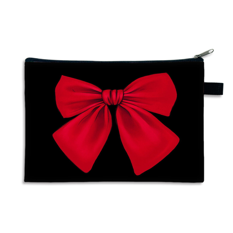 Täiustatud kosmeetikakott niššis armas vibuga hoiukott kosmeetika hoiukott suure mahutavusega nahahoolduskott