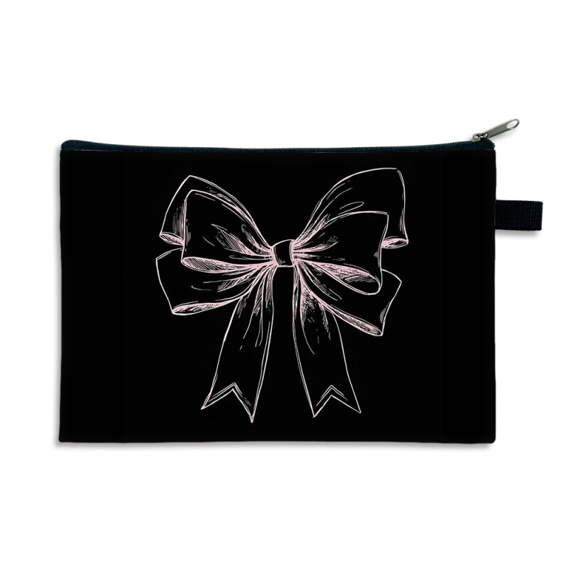 Täiustatud kosmeetikakott niššis armas vibuga hoiukott kosmeetika hoiukott suure mahutavusega nahahoolduskott