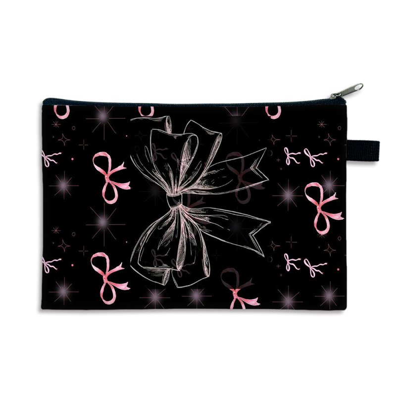 Täiustatud kosmeetikakott niššis armas vibuga hoiukott kosmeetika hoiukott suure mahutavusega nahahoolduskott