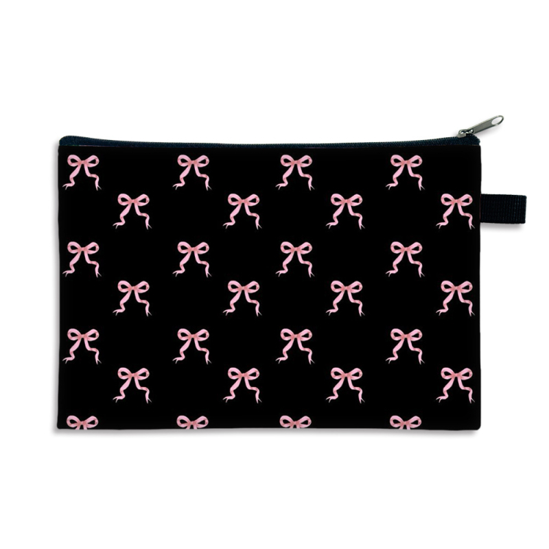 Täiustatud kosmeetikakott niššis armas vibuga hoiukott kosmeetika hoiukott suure mahutavusega nahahoolduskott