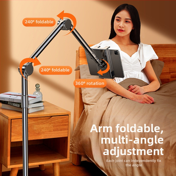 Éjjeli játékra alkalmas, lusta fém tabletállvány iPadhez, univerzális konzolos mobiltelefon-állvány padlóhoz