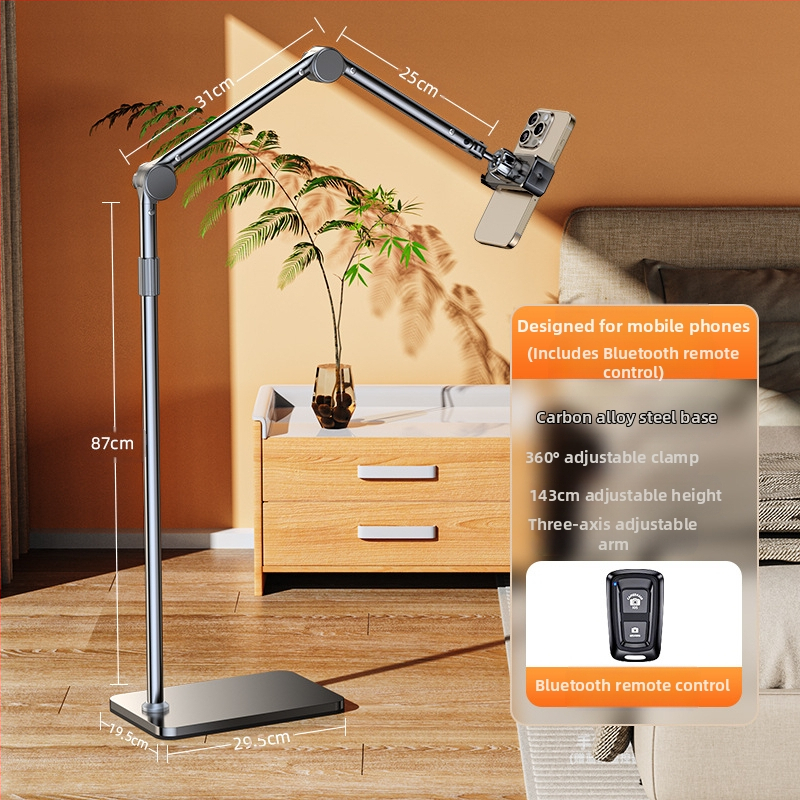 Éjjeli játékra alkalmas, lusta fém tabletállvány iPadhez, univerzális konzolos mobiltelefon-állvány padlóhoz