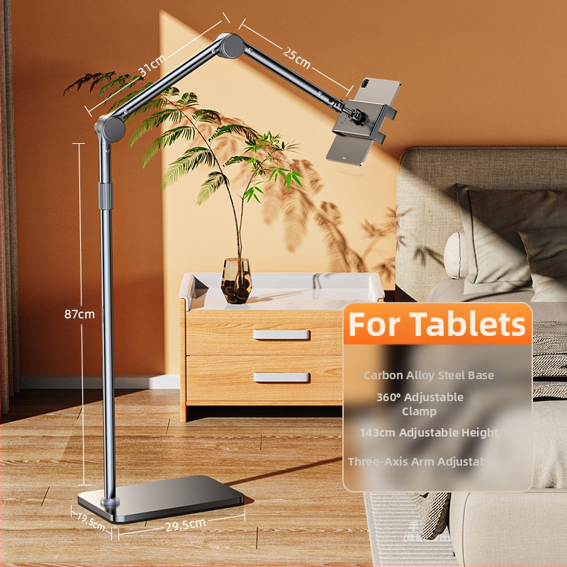 Éjjeli játékra alkalmas, lusta fém tabletállvány iPadhez, univerzális konzolos mobiltelefon-állvány padlóhoz