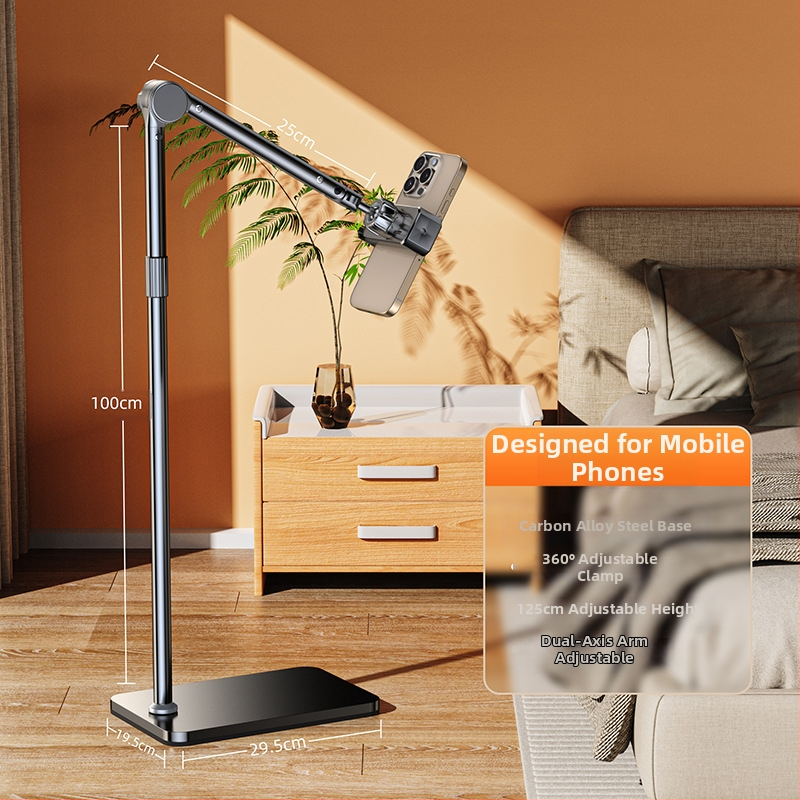 Éjjeli játékra alkalmas, lusta fém tabletállvány iPadhez, univerzális konzolos mobiltelefon-állvány padlóhoz