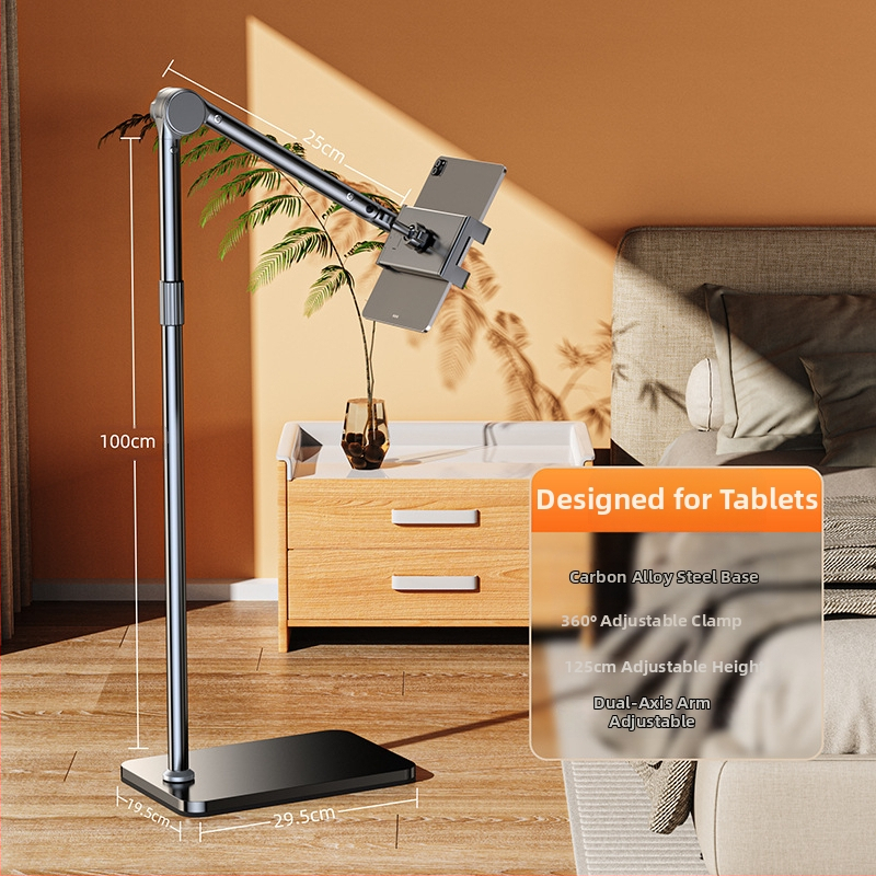 Éjjeli játékra alkalmas, lusta fém tabletállvány iPadhez, univerzális konzolos mobiltelefon-állvány padlóhoz