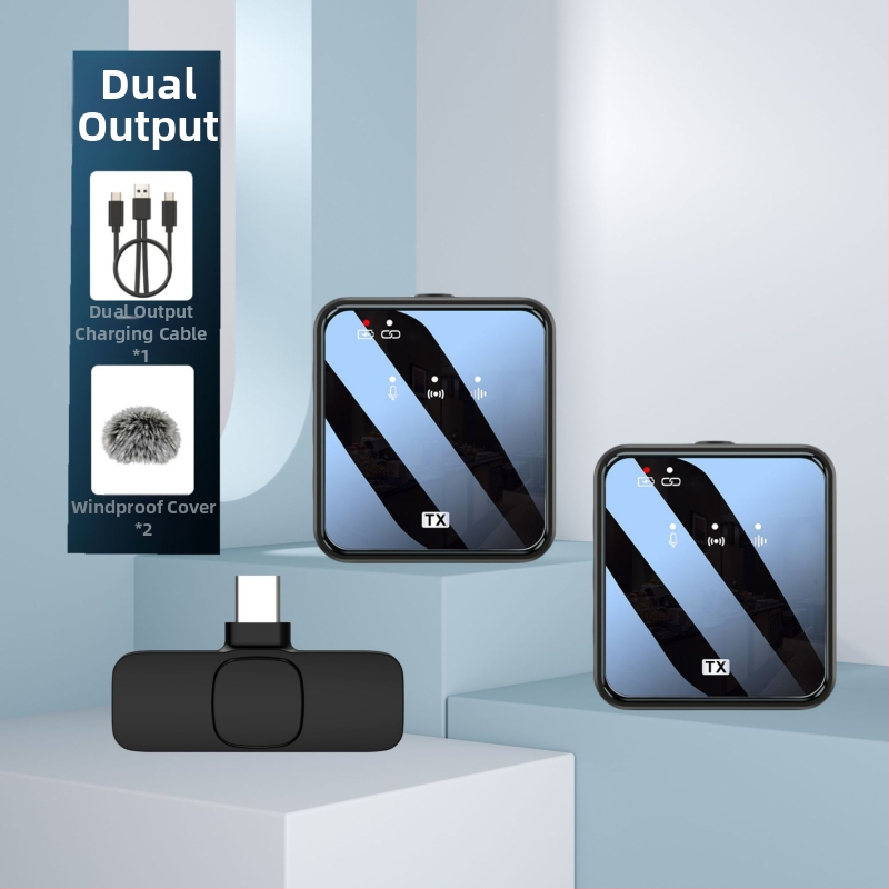 Tehase otseühendusega traadita kraekinnitusega mikrofon välistingimustes salvestamiseks mürasummutusmikrofon ühe lohistusega kahe traadita mikrofoniga