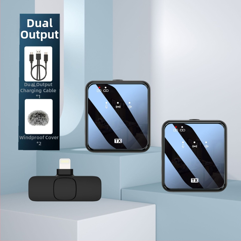 Tehase otseühendusega traadita kraekinnitusega mikrofon välistingimustes salvestamiseks mürasummutusmikrofon ühe lohistusega kahe traadita mikrofoniga