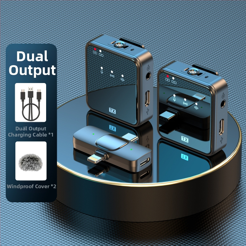 Tehase otseühendusega traadita kraekinnitusega mikrofon välistingimustes salvestamiseks mürasummutusmikrofon ühe lohistusega kahe traadita mikrofoniga