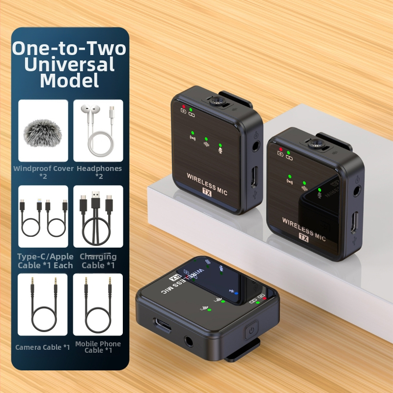 Tehase otseühendusega traadita kraekinnitusega mikrofon välistingimustes salvestamiseks mürasummutusmikrofon ühe lohistusega kahe traadita mikrofoniga