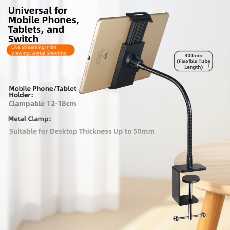 Metallist tugev klamber mobiiltelefoni selfie otseülekande alus lauale voodi kõrvale fikseeritud universaalne voolik laiskadele inimestele painduv