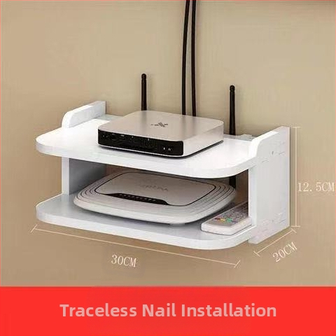 Traadita ruuteri hoiukast, seinale kinnitatav WiFi hoiuriiul kassi digiboksile, seinale riputatav augustamata riiul