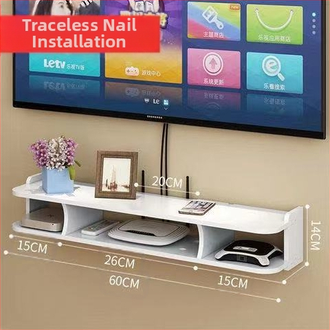 Traadita ruuteri hoiukast, seinale kinnitatav WiFi hoiuriiul kassi digiboksile, seinale riputatav augustamata riiul