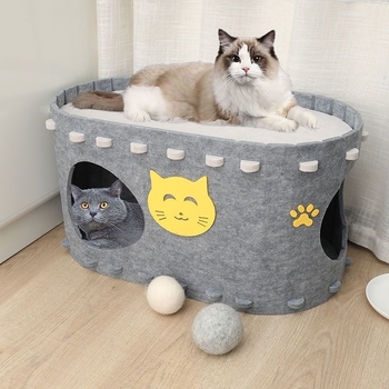 Φωλιά για κατοικίδια σε όλη τη χώρα, Cat Paradise, ανθεκτική στη φθορά, αντιγρατσουνιά και χνούδι, διπλής στρώσης, μεγάλης χωρητικότητας φωλιά για γάτες, για όλες τις εποχές