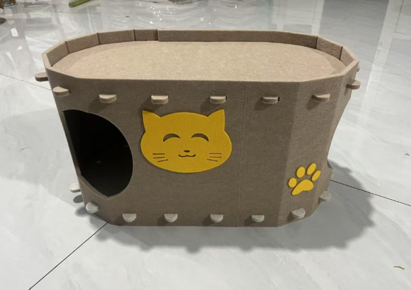 Határokon átnyúló kisállatfészek macskaparadicsom kopásálló, karcálló és nem vedlő, kétrétegű, nagyméretű filc macskafészek minden évszakra