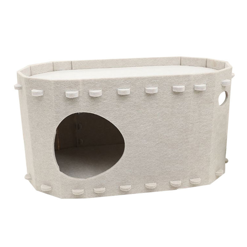 Határokon átnyúló kisállatfészek macskaparadicsom kopásálló, karcálló és nem vedlő, kétrétegű, nagyméretű filc macskafészek minden évszakra