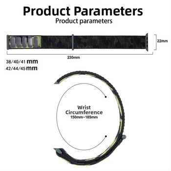 Κατάλληλο για Apple Watch 5678910 Λουράκι από νάιλον καμουφλάζ με θηλιά και velcro για το iWatch S10 Sports