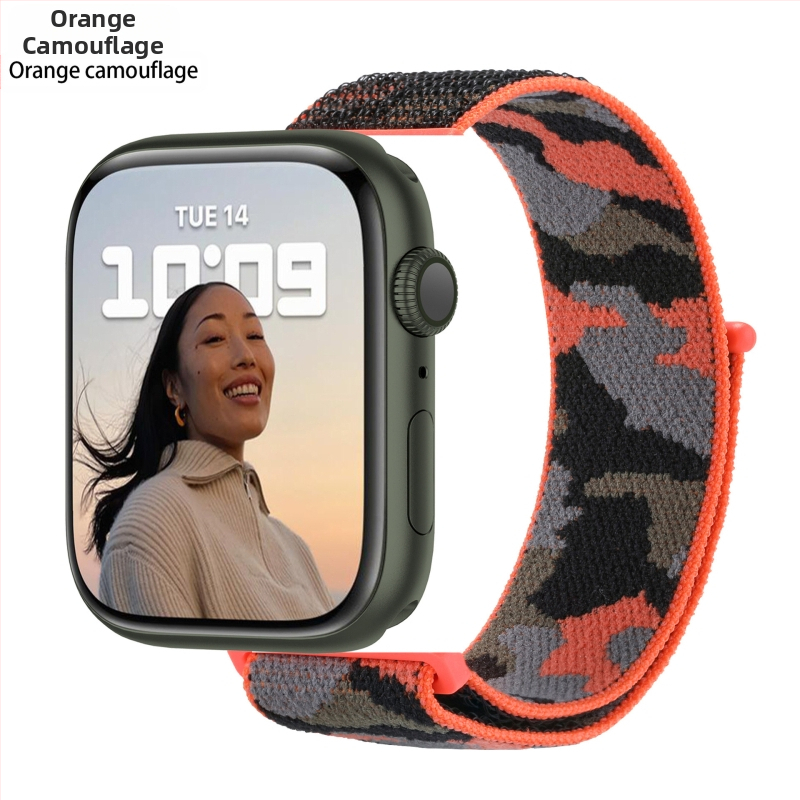 Apple Watch 5678910 álcázó nejlonszíj iWatch S10 tépőzáras sport karpánt