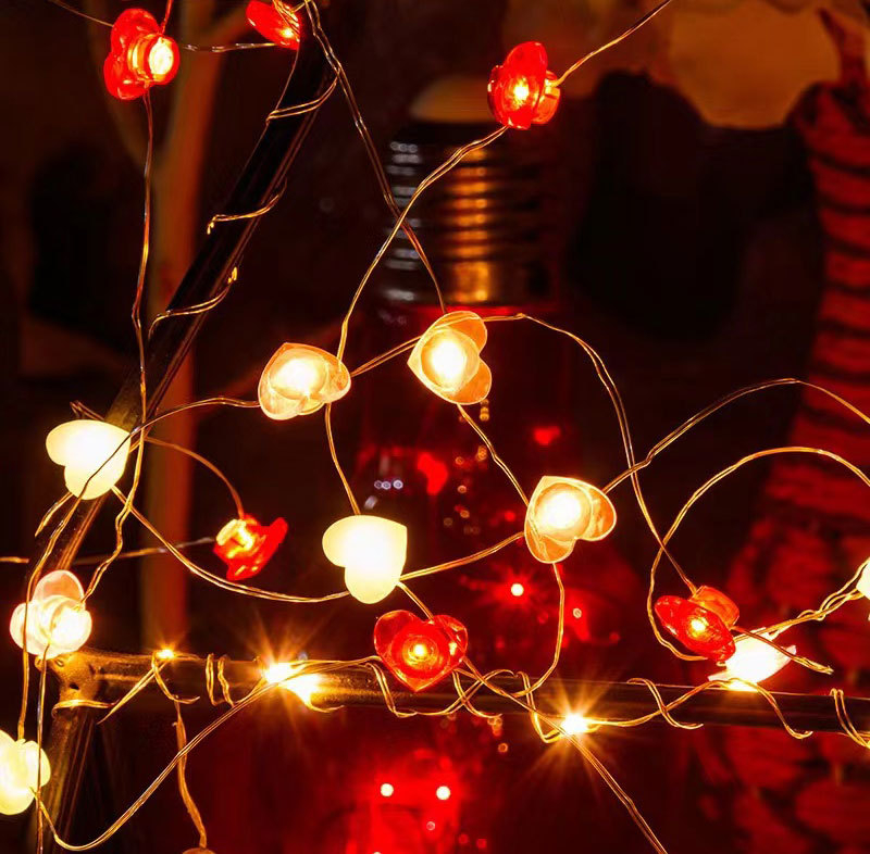 Valentino dienos meilės LED lempa Vestuvių puokštė Dovanų dekoracija Vario vielos lempa meilė Rožė Gėlė Motinos diena Vario vielos lempa