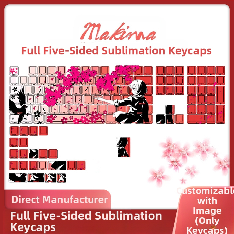 Cseresznyevirág lány Rókalány Kulcsvédő Kollekció Oldalra Felírt Gradient Termikus Szublimációs Átlátszó Másodlagos Kulcsvédő Határokon Átnyúló Robbanások