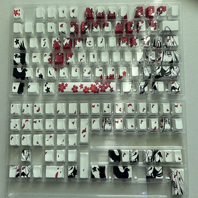 Cseresznyevirág lány Rókalány Kulcsvédő Kollekció Oldalra Felírt Gradient Termikus Szublimációs Átlátszó Másodlagos Kulcsvédő Határokon Átnyúló Robbanások