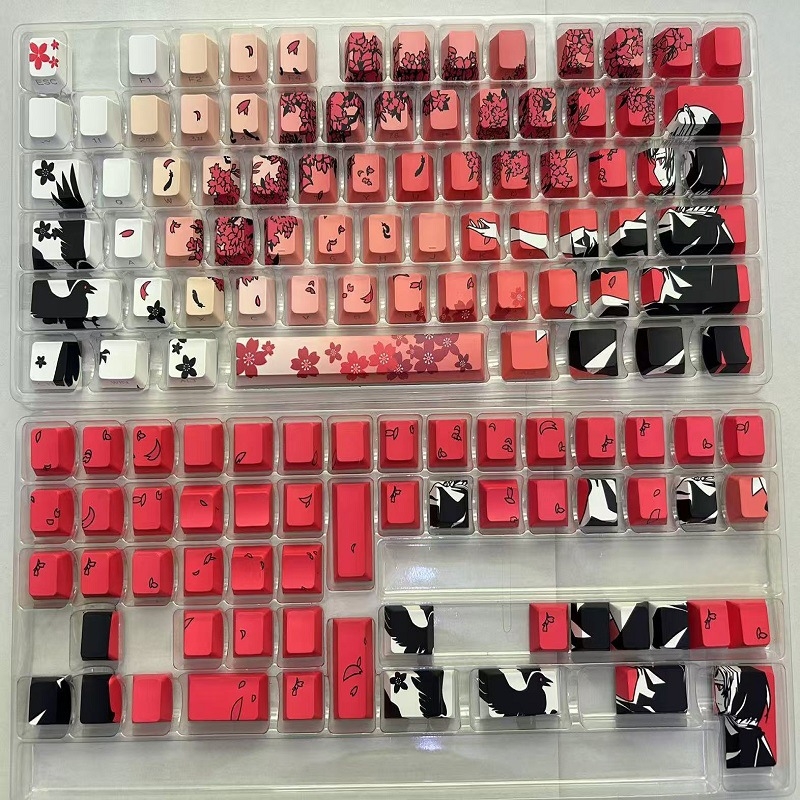 Cseresznyevirág lány Rókalány Kulcsvédő Kollekció Oldalra Felírt Gradient Termikus Szublimációs Átlátszó Másodlagos Kulcsvédő Határokon Átnyúló Robbanások