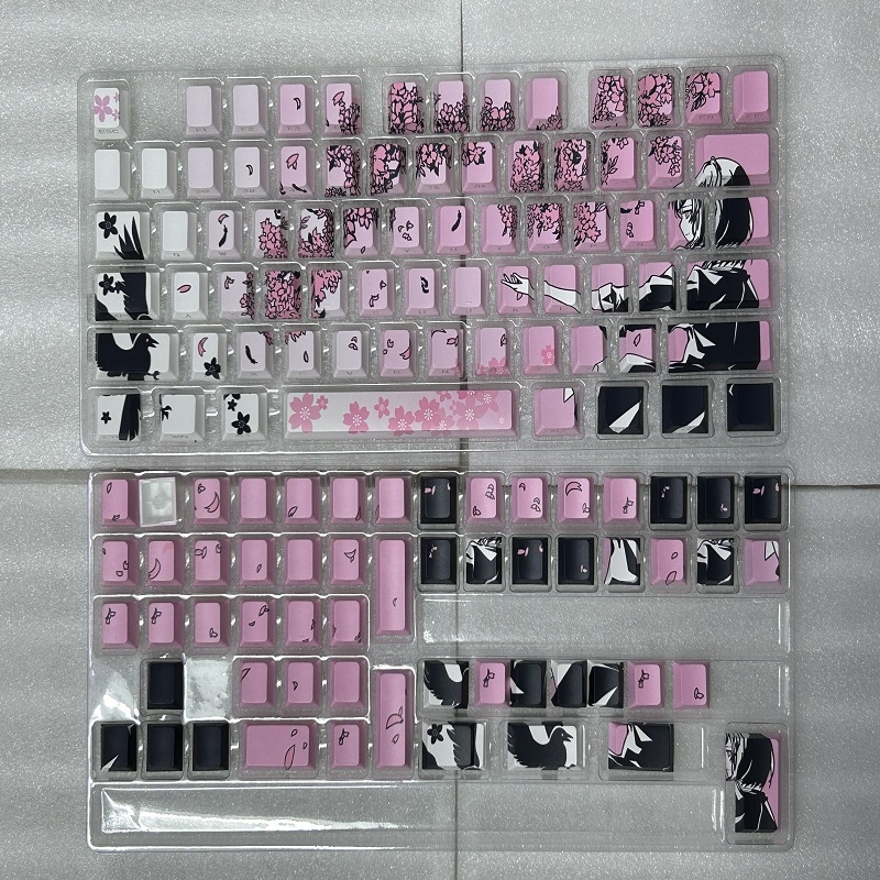 Cseresznyevirág lány Rókalány Kulcsvédő Kollekció Oldalra Felírt Gradient Termikus Szublimációs Átlátszó Másodlagos Kulcsvédő Határokon Átnyúló Robbanások