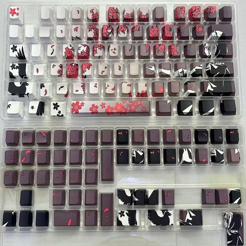 Cseresznyevirág lány Rókalány Kulcsvédő Kollekció Oldalra Felírt Gradient Termikus Szublimációs Átlátszó Másodlagos Kulcsvédő Határokon Átnyúló Robbanások