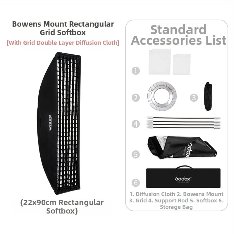 Shen Niu godox 22*90 30*120 35*140 35*160 Stuudiovalgusti Baorongkou ruuduline pehme valguskast