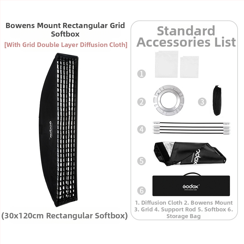 Shen Niu godox 22*90 30*120 35*140 35*160 Stuudiovalgusti Baorongkou ruuduline pehme valguskast