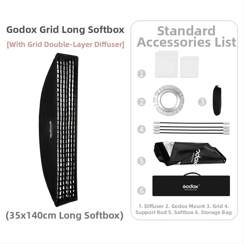 Shen Niu godox 22*90 30*120 35*140 35*160 Stuudiovalgusti Baorongkou ruuduline pehme valguskast