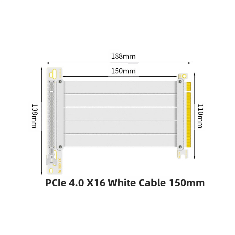 Nullkraadise perekonna PCI-E 3.0 4.0 16x graafikakaardi pikenduskaabel 90-kraadise nurgaga adapterkaart kiire ülekande stabiilsuse tagamiseks