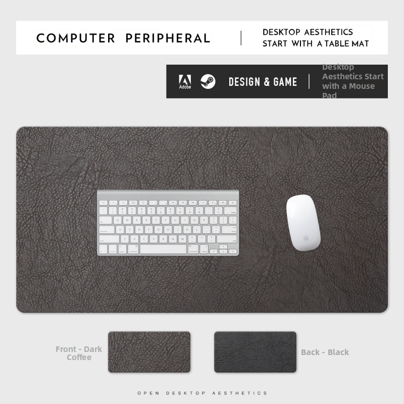 PU-nahast hiirematt, plekikindel, eriti suur, retrohõbedast mustriga kontoriarvuti lauamatt, veekindel ja plekikindel, väikepartii, hulgimüük