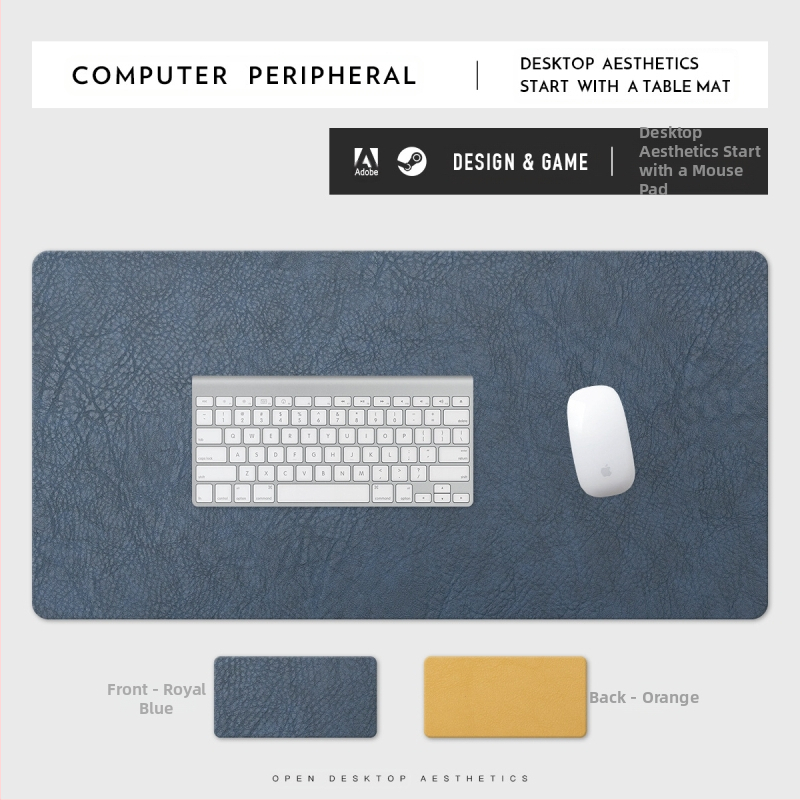 PU-nahast hiirematt, plekikindel, eriti suur, retrohõbedast mustriga kontoriarvuti lauamatt, veekindel ja plekikindel, väikepartii, hulgimüük