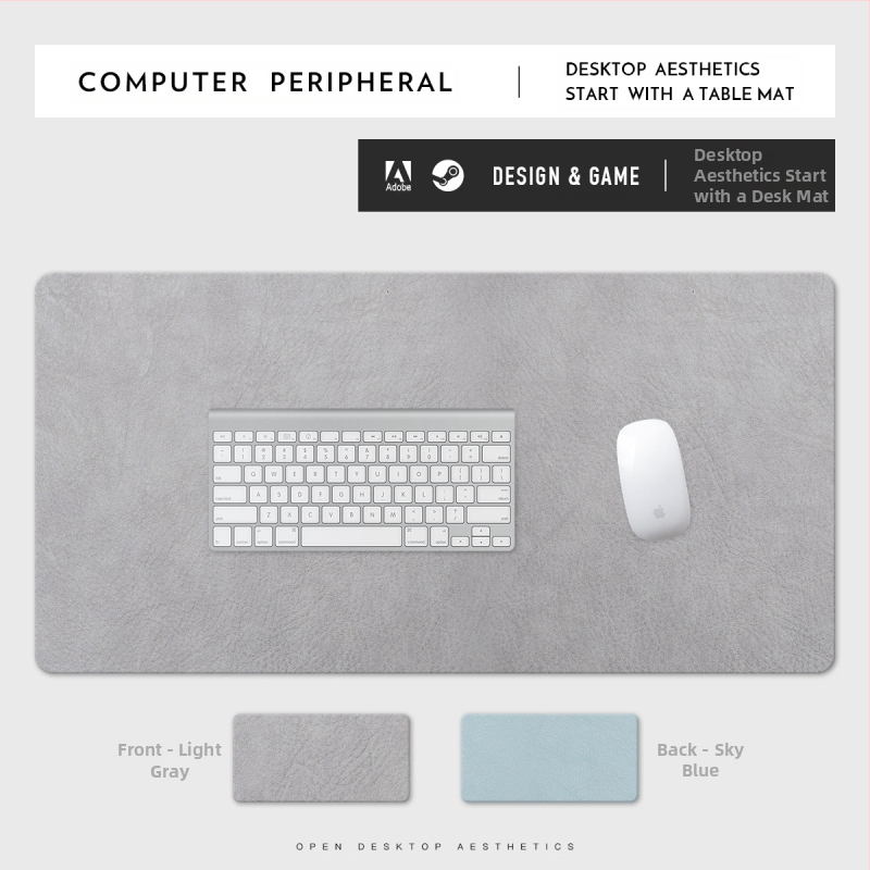 PU-nahast hiirematt, plekikindel, eriti suur, retrohõbedast mustriga kontoriarvuti lauamatt, veekindel ja plekikindel, väikepartii, hulgimüük