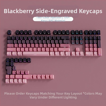 Pbt poolläbipaistvad klahvikatted küljele graveeritud mustritega, mikrolihvitud pind, 131 klahvi, kuuevärviline gradientvärvi sublimatsioon, moodsad, ühilduvad mehaaniliste klaviatuuridega