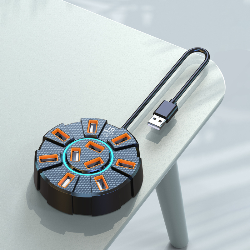 Új, színes hangulatú lámpa, USB2.0 nagysebességű elosztó, 10 dokkolóállomás, többportos külső tápegység