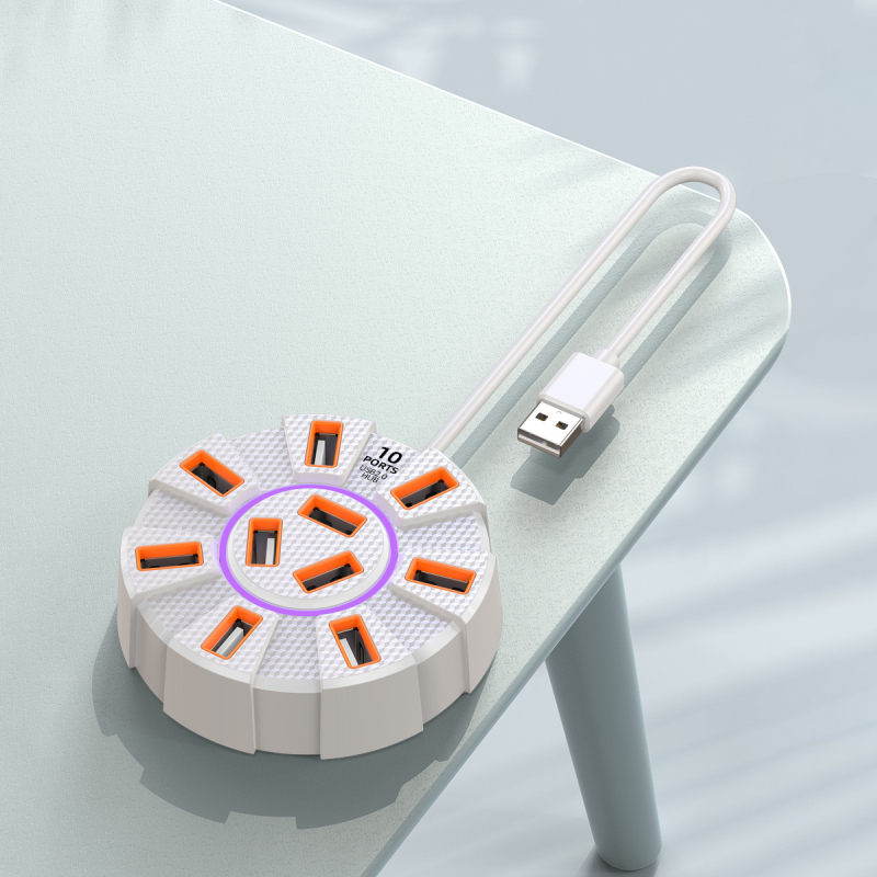 Új, színes hangulatú lámpa, USB2.0 nagysebességű elosztó, 10 dokkolóállomás, többportos külső tápegység