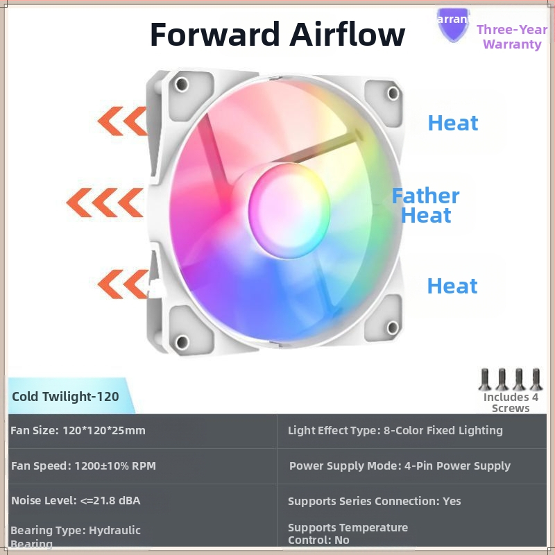 Full Tower Passion Prism 4. generációs PRO tengerre néző szobai asztali számítógép ház hűtőventilátor 12 cm-es ventilátor nagy 4 tűs