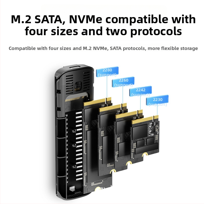 вентилатор tiger m.2 кутия за твърд диск m2 sata/nvme протокол външен ssd кутия за мобилен твърд диск