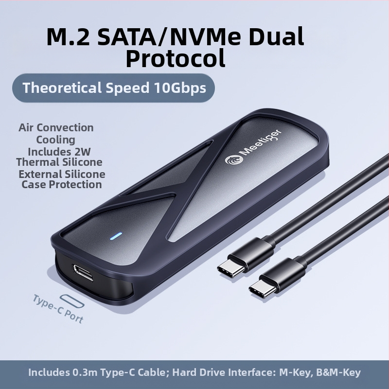 ventilaatoriga tiiger m.2 tahkis-kõvaketta kast m2 sata/nvme protokolliga väline ssd mobiilne kõvaketta kast