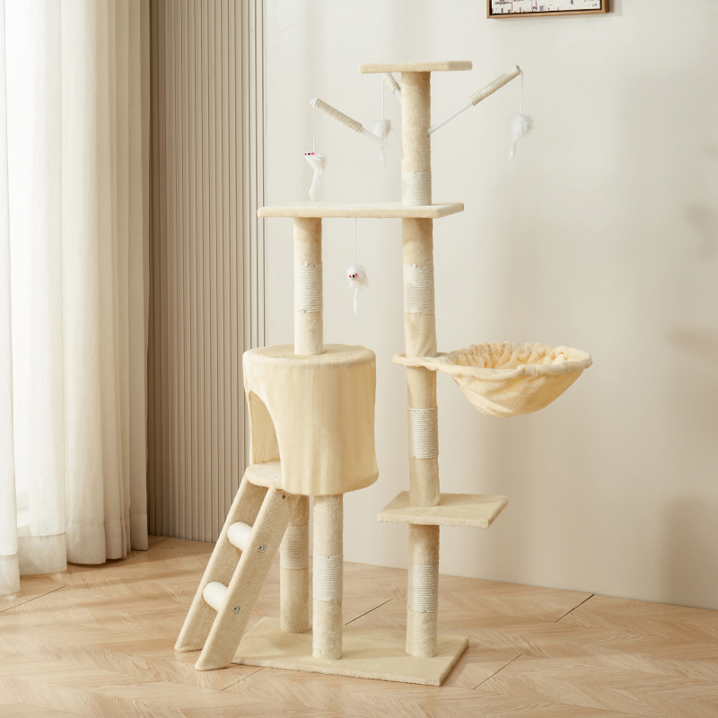 Διασυνοριακή βάση αναρρίχησης για γάτες, ανθεκτική στις γρατσουνιές, ενσωματωμένη πολυώροφη βάση αναρρίχησης για γάτες, μη κατειλημμένη, πολυκατοικία, απευθείας πώληση από το εργοστάσιο