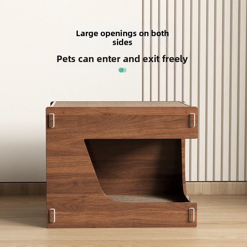 Дъска за драскане на котки, вградена котешка гнездо, устойчива на износване, устойчива на скрап, шлифовъчна машина за нокти, издръжлива къщичка за котешки нокти, гофрирана хартия, вила за къщичка за котки