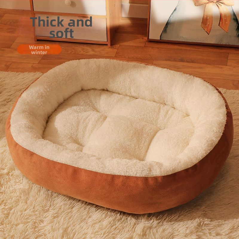 Nyári hűvös fészek kutya határokon átnyúló új kennel ovális kisállat fészek ágy közepes és nagy kutyafészek szőnyeg téli meleg macskafészek