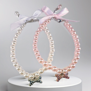 Határokon átnyúló kisállat-utánzatú gyöngy nyakörv macska kutya nyakörv ékszer kiemelt gyöngy ötvözet kiegészítők kézzel készített nyaklánc