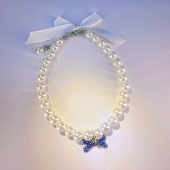 Határokon átnyúló kisállat-utánzatú gyöngy nyakörv macska kutya nyakörv ékszer kiemelt gyöngy ötvözet kiegészítők kézzel készített nyaklánc