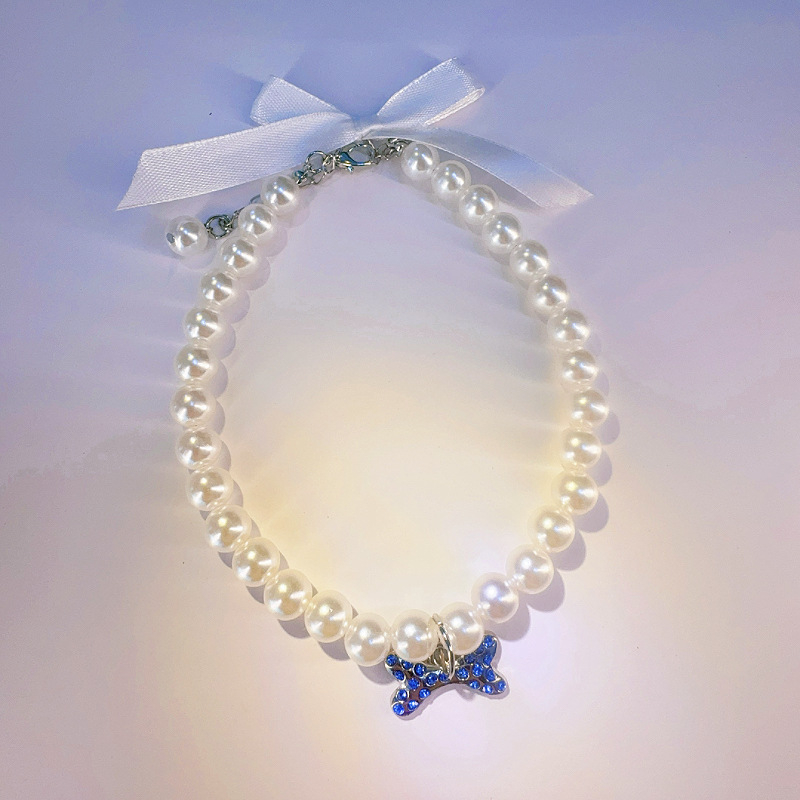 Határokon átnyúló kisállat-utánzatú gyöngy nyakörv macska kutya nyakörv ékszer kiemelt gyöngy ötvözet kiegészítők kézzel készített nyaklánc