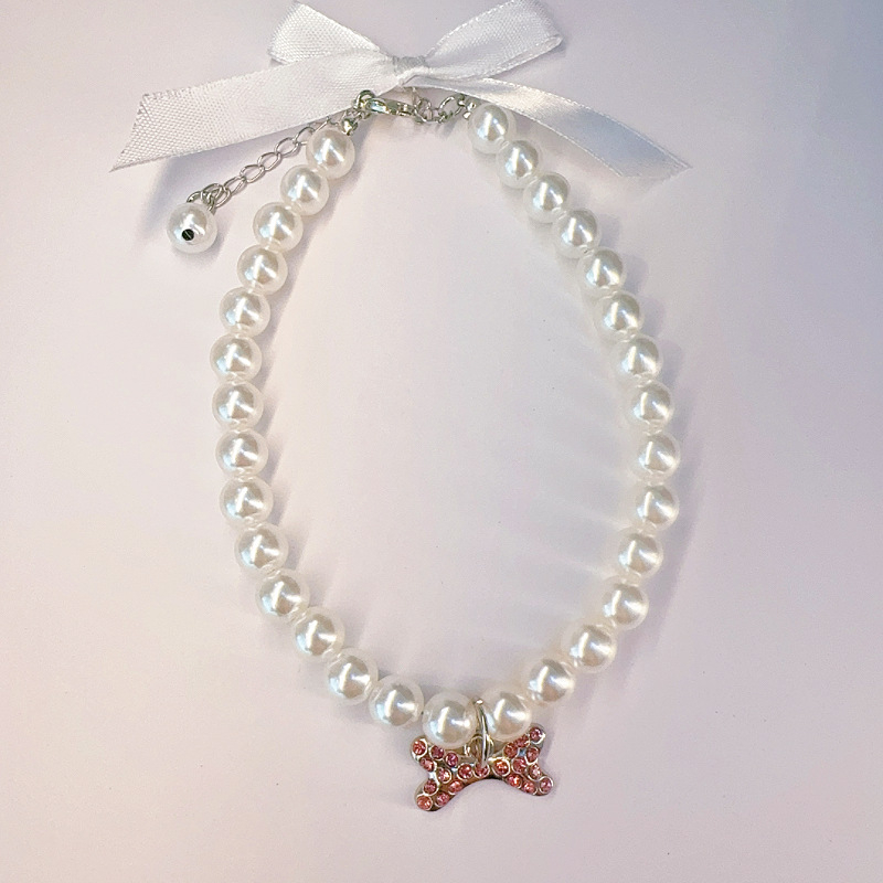 Határokon átnyúló kisállat-utánzatú gyöngy nyakörv macska kutya nyakörv ékszer kiemelt gyöngy ötvözet kiegészítők kézzel készített nyaklánc